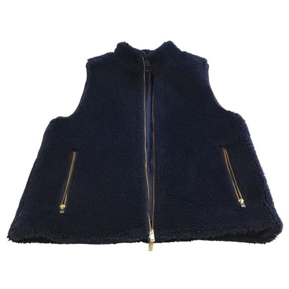 J. Crew Black Faux Fur Zip Vest Size Large - Picture 4 of 11